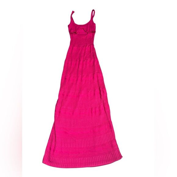 LOVERS +  FRIENDS X REVOLVE Tayla Pointelle Maxi Dress in Hot Pink sz xxs - Picture 3 of 10